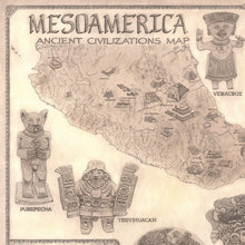 Load image into Gallery viewer, mesoamerica west coast deities and temples hand-drawn by king of maps