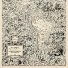 Load image into Gallery viewer, The American continent drawn by king of maps completely redrawn in our classic style based on guttierez map of 1567.