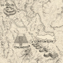 Load image into Gallery viewer, Purepecha regional map of temples of tingambato to Tzintzuntzan and los tortiles