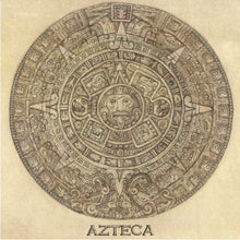 Load image into Gallery viewer, Aztec sun Disk dot technique drawing of sun disk housed in Mexica museum of anthropology