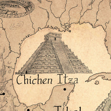 Load image into Gallery viewer, Chichén Itzá hand-drawn in our ancient civilizations map