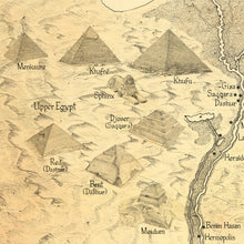 Load image into Gallery viewer, Pyramids of egypt , the seven tallest Pyramids of Egyptian history from ancient civilization. Djoser Saqqara along with the Sphinx and the nile river depicted in high detail.