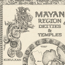 Load image into Gallery viewer, Kukulkan the most revered god of the Mayan region in dot relief drawing of high definition, king of maps original.
