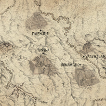 Load image into Gallery viewer, Mayan region of Palenque to Bonampak hand drawn map of area
