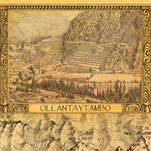 Load image into Gallery viewer, Ollantaytambo the hand drawn ruins by king of maps original sacred valley map