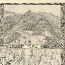 Load image into Gallery viewer, Pisac hand drawn ruins view of sacred valley map