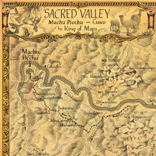 Load image into Gallery viewer, Sacred valley title with Machu Picchu portion of the map