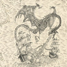 Load image into Gallery viewer, Skeleton dragon designed before the game of thrones episodes with destruction of skeleton ships and fire breathing scene.