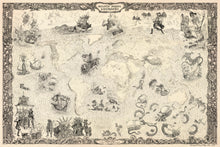 Load image into Gallery viewer, SKELETON PIRATES AND SEA MONSTERS MAP