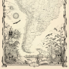 Load image into Gallery viewer, South America continental map of the Southern region with inka and Amazonian scenery