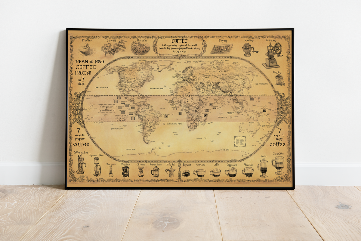 COFFFE WORLD MAP - coffee lovers around the world LOVE this map 