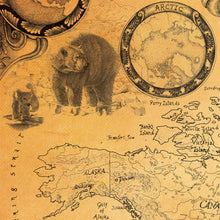 Load image into Gallery viewer, polar bear and arctic circle hand drawn for united states of map offer on sale now map