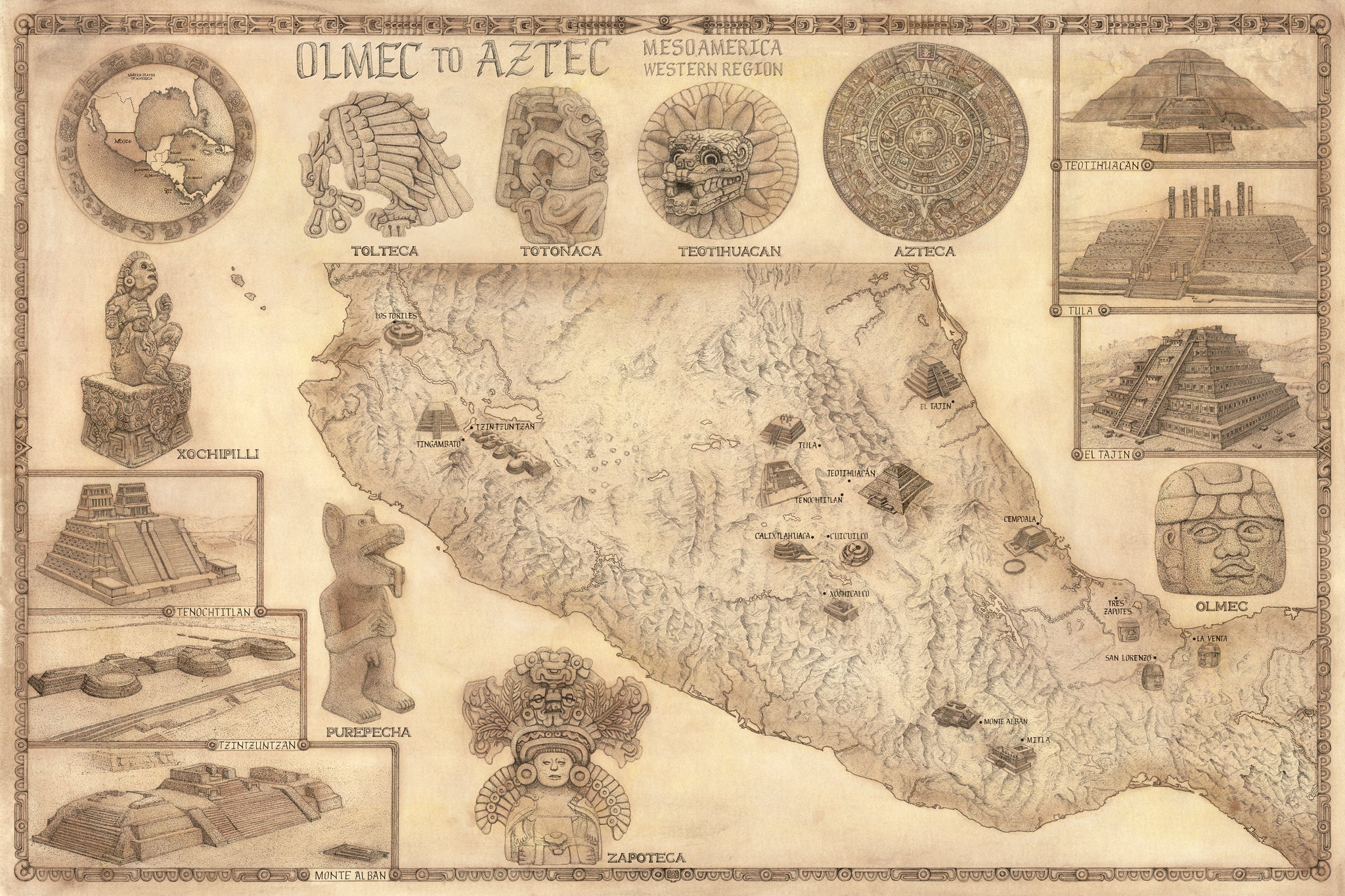 aztecs tenochtitlan map