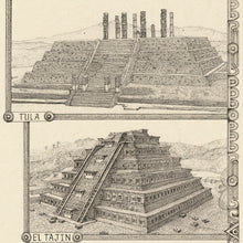 Load image into Gallery viewer, Tula and el Tajín temples drawn in high detail 
