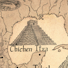 Load image into Gallery viewer, Chichén Itzá hand-drawn in our ancient civilizations map
