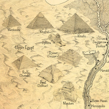 Load image into Gallery viewer, Pyramids of egypt , the seven tallest Pyramids of Egyptian history from ancient civilization. Djoser Saqqara along with the Sphinx and the nile river depicted in high detail. 
