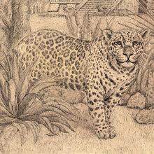 Load image into Gallery viewer, Jaguar of the region of Chichen Itza that are a rare sight but live in the region. King of maps brown background. 
