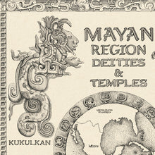 Load image into Gallery viewer, Kukulkan the most revered god of the Mayan region in dot relief drawing of high definition, king of maps original. 
