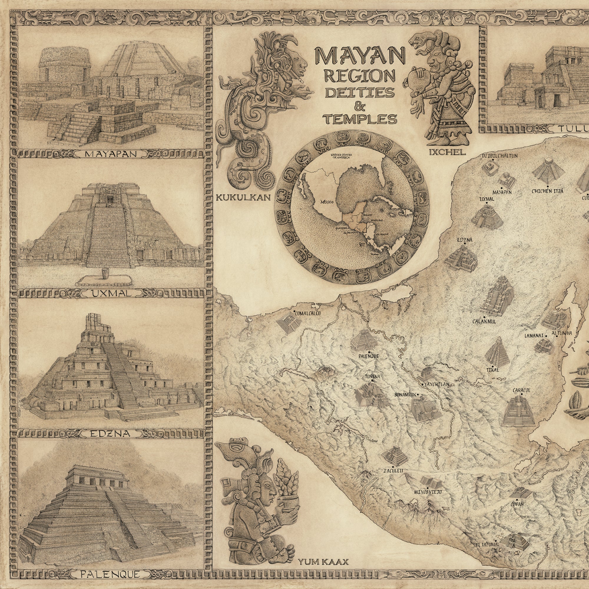 MAYA MAP - Mayan civilization map, artifacts and temples. – King of Maps