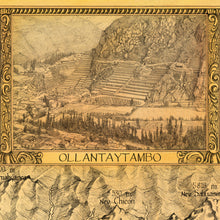 Load image into Gallery viewer, Ollantaytambo the hand drawn ruins by king of maps original sacred valley map

