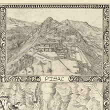 Load image into Gallery viewer, Pisac hand drawn ruins view of sacred valley map 
