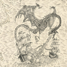 Load image into Gallery viewer, Skeleton dragon designed before the game of thrones episodes with destruction of skeleton ships and fire breathing scene.
