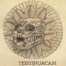 Load image into Gallery viewer, Quetzalcoatl dot drawing based on temple of Teotihuacán famous site

