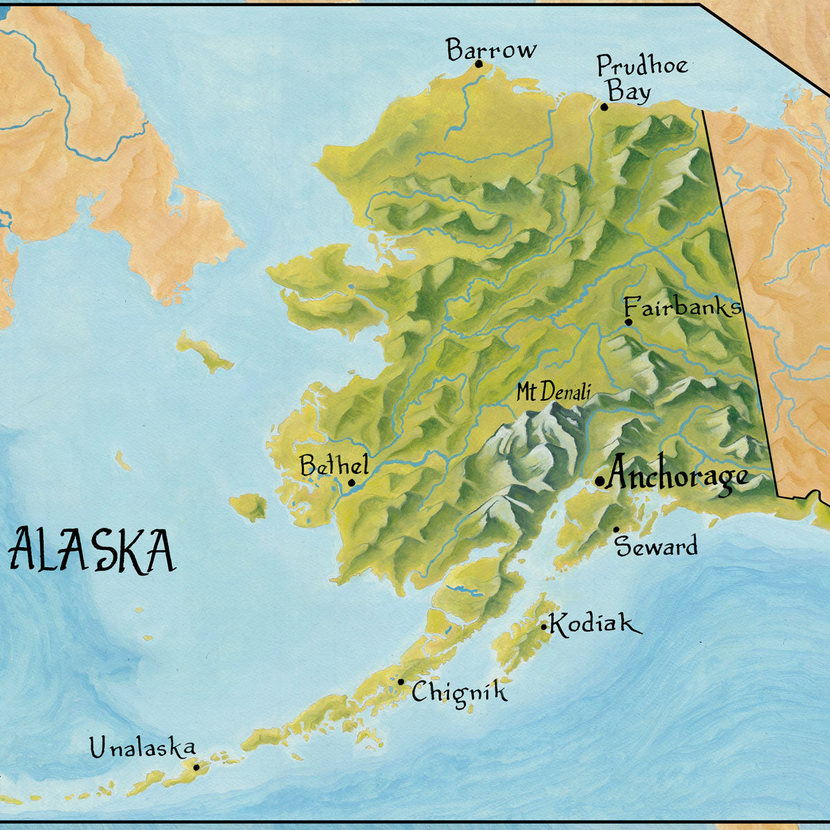 Alaskan Mountain Range Map