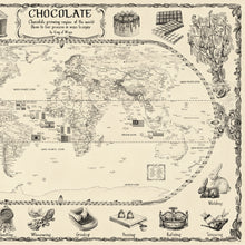 Load image into Gallery viewer, Chocolate world map eastern region and chocolate making process.
